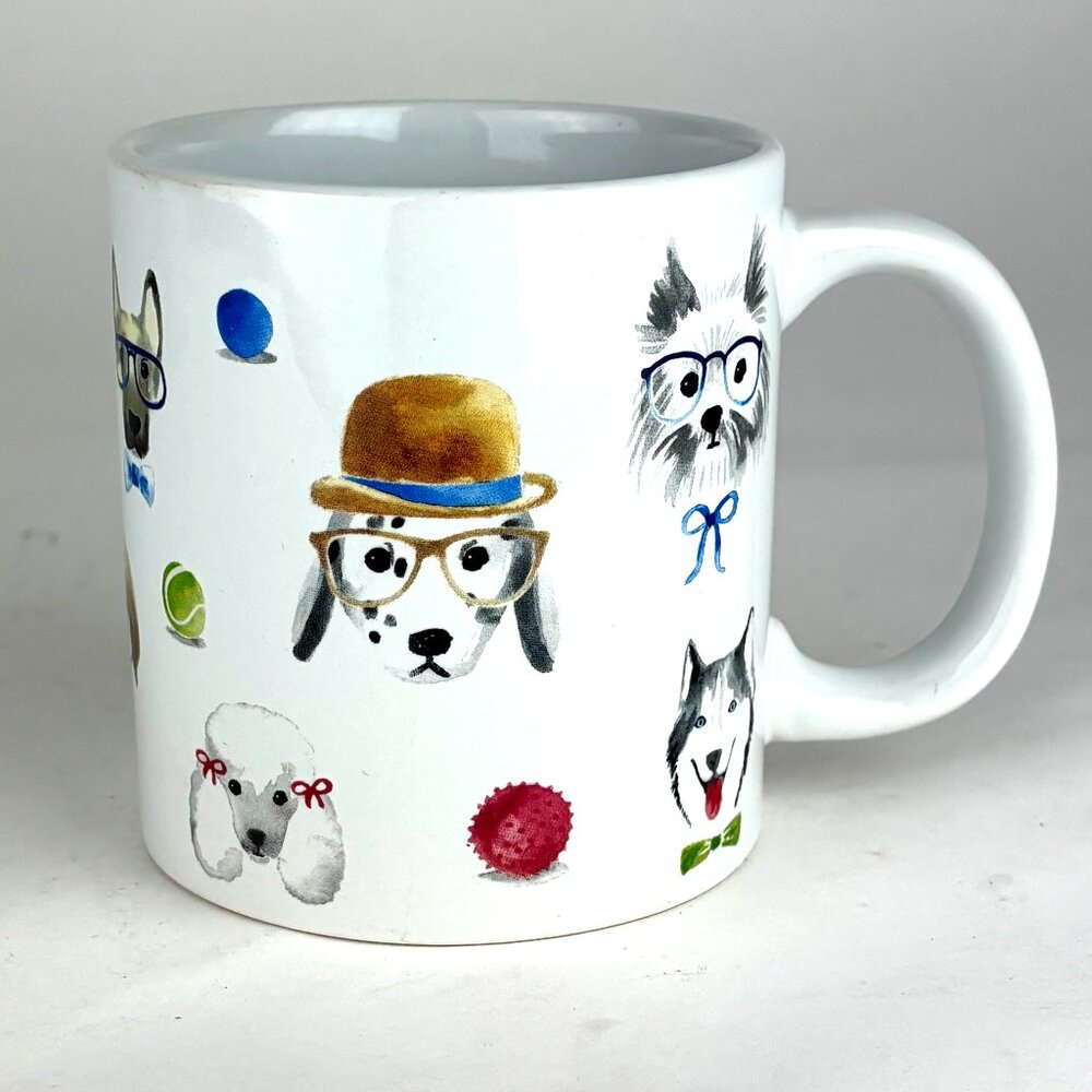 Whimsical Dog with Glasses Sur La Table Mug